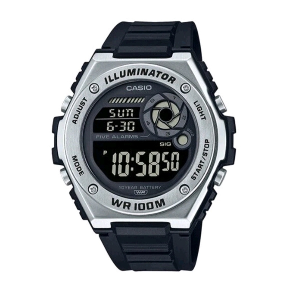 Casio Illuminator Tactical Silver And Black Digital Watch,  MWD100H-1BV, NEW!!!